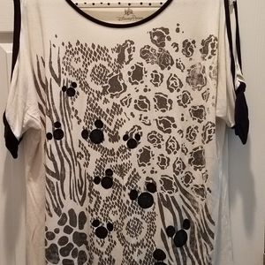 Disney Split Sleeve Animal Print Top